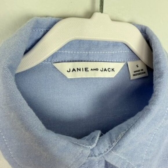 Janie and Jack Boys Button Down Shirt Colorblock Sz 5 Long Sleeve Collared Blue - Picture 8 of 9